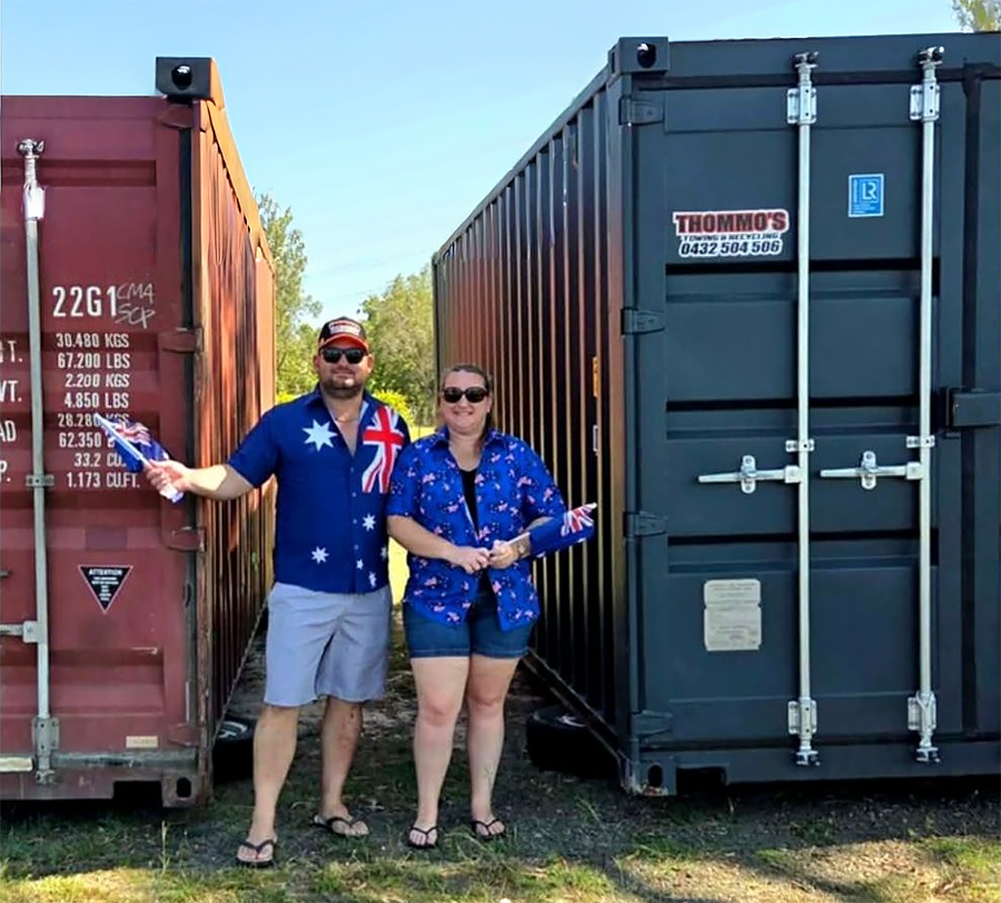 Dan and Ash at Thommo's Towing and Recycling