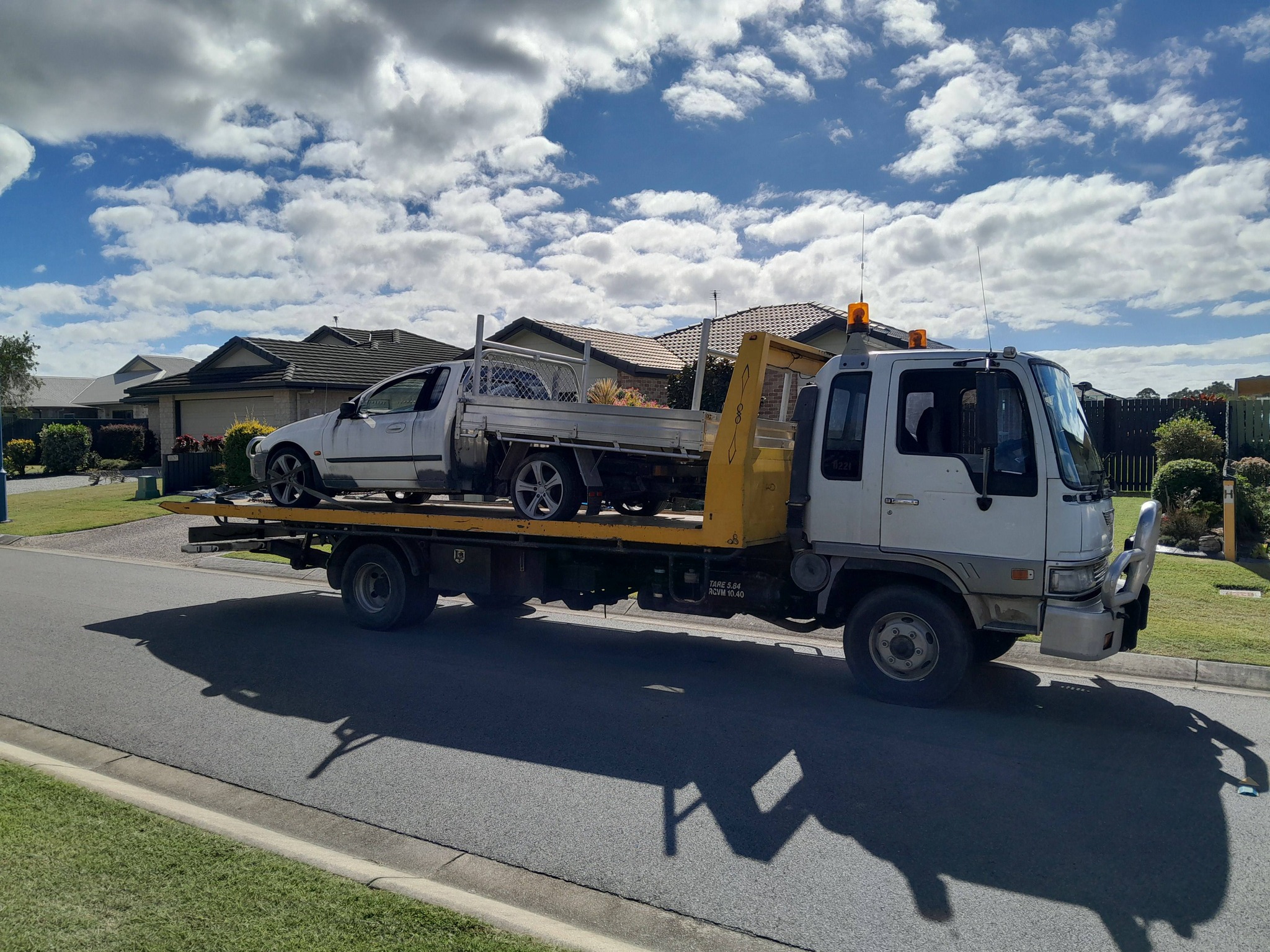 Tow truck on a local towing job